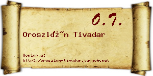 Oroszlán Tivadar névjegykártya